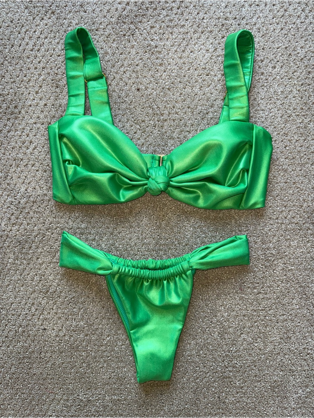 Montce Green Knot Front Bikini Set - Picture 1 of 7